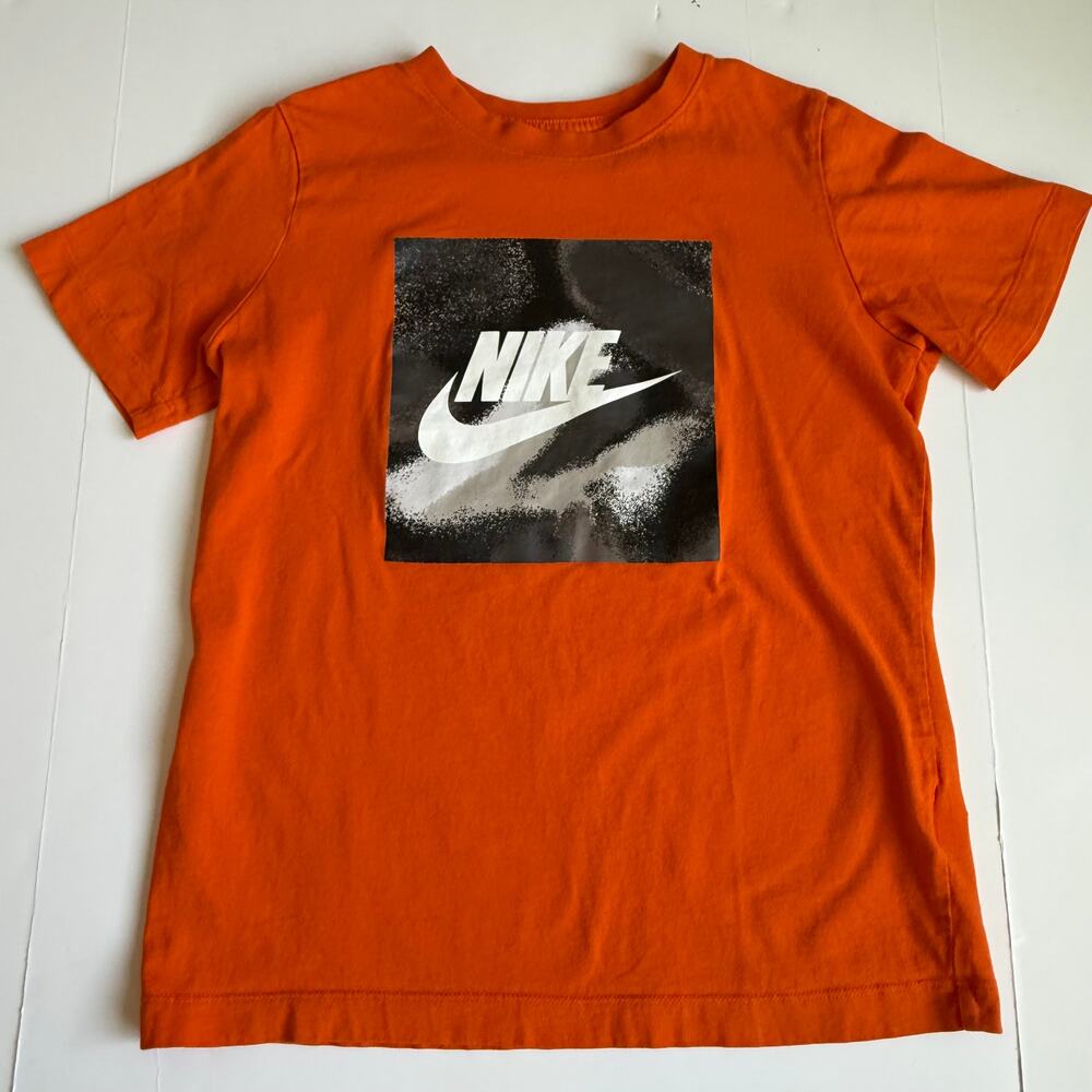 Nike Orange Graphic Tee Swoosh Youth Large - Picture 2 of 8